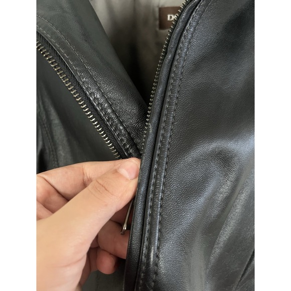 Vintage Danier Black Leather Coat 2XL Oversized Grunge Chic Premium Leather - Picture 12 of 16